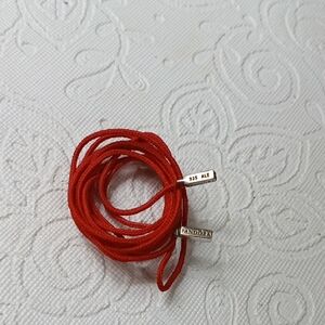Pandora Vintage Stirling Silver Red Bracelet Or Necklace Cord